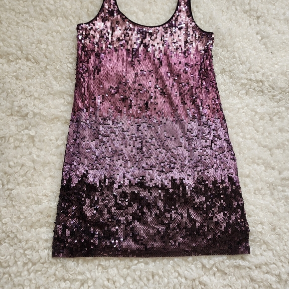 Express Purple Sleeveless Sexy Sequin Mini Dress Sz Xs Party Holiday Night Out - Picture 3 of 10